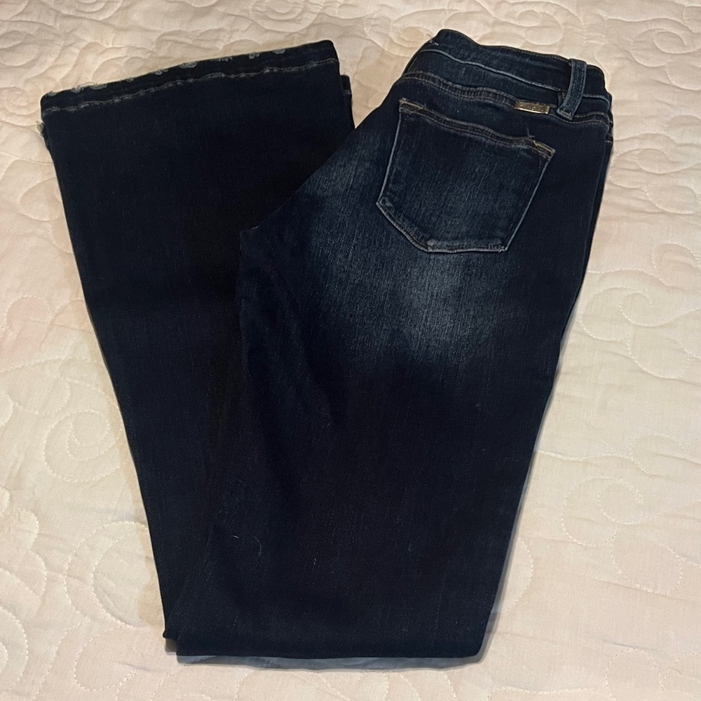 KanCan Dark Blue Distressed Flare Jeans